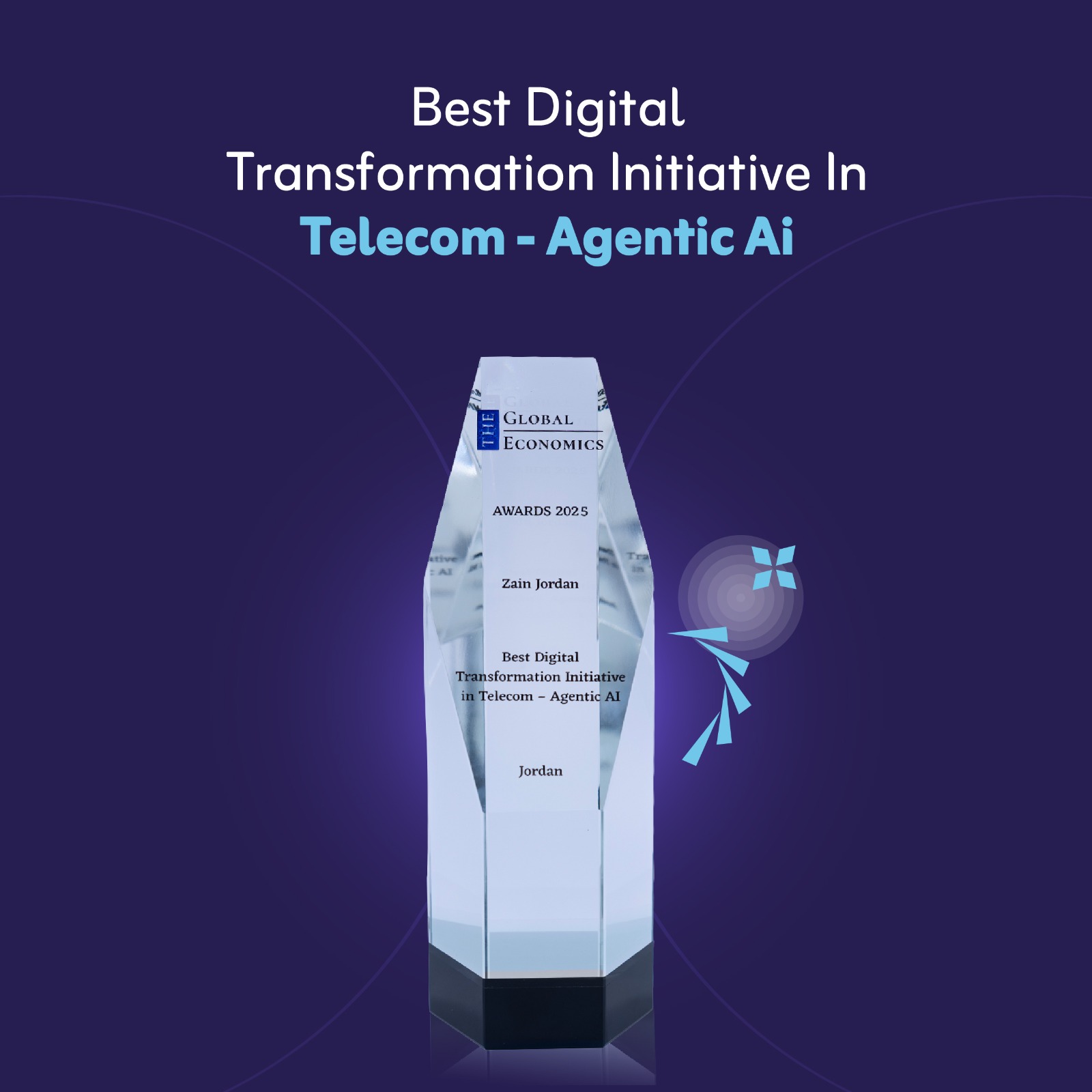 Zain Jordan Wins “Best Digital Transformation Initiative in the Telecommunications Sector” for Its Innovative (Agentic AI) Initiative