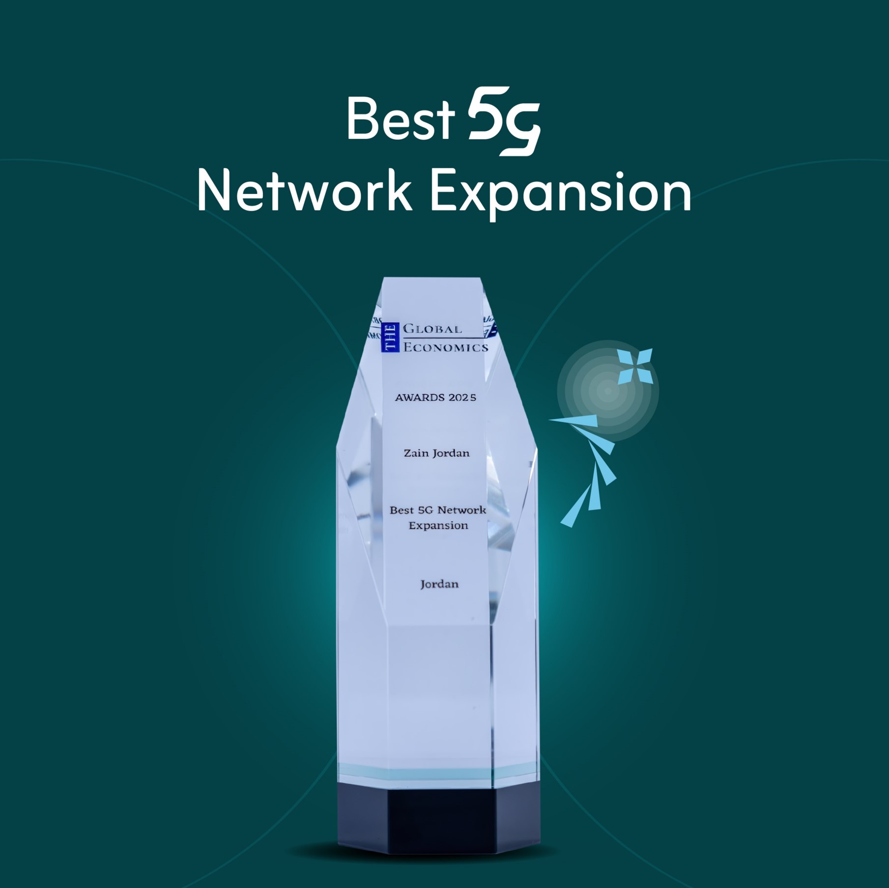 Zain Jordan Wins “Best 5G Network Expansion” Award for Its Innovative 5G Thin Layer Solution