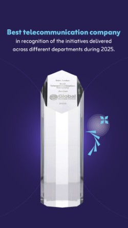زين الأردن تحصل على جائزة أفضل شركة اتصالات ضمن جوائز Global Business Outlook Awards العالمية